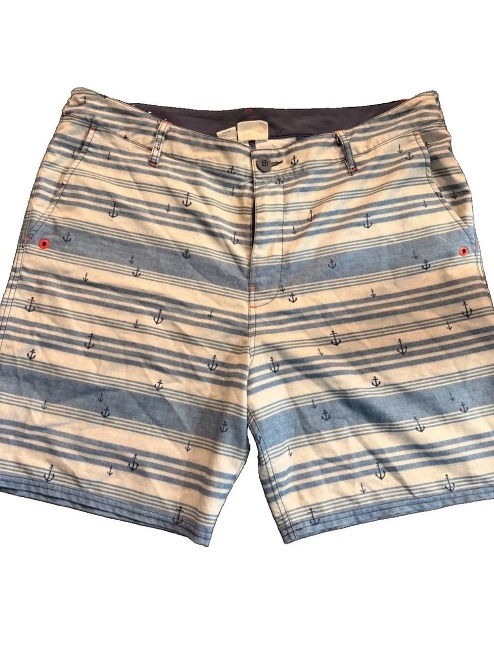 Sperry Top-Sider blue Anchor Stripe hybrid board swim Shorts 38 XL